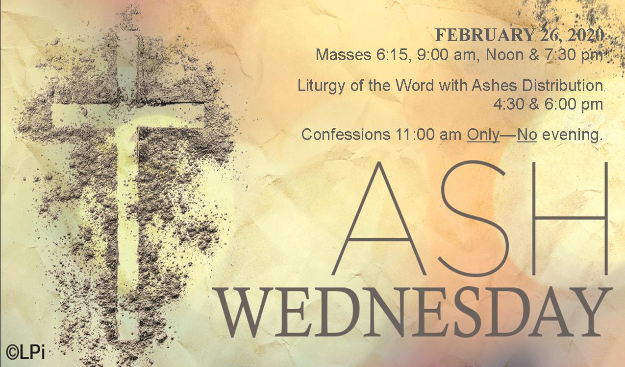 ash wednesday schedule